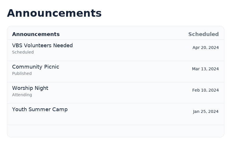 Announcements