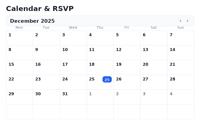 Calendar & RSVP